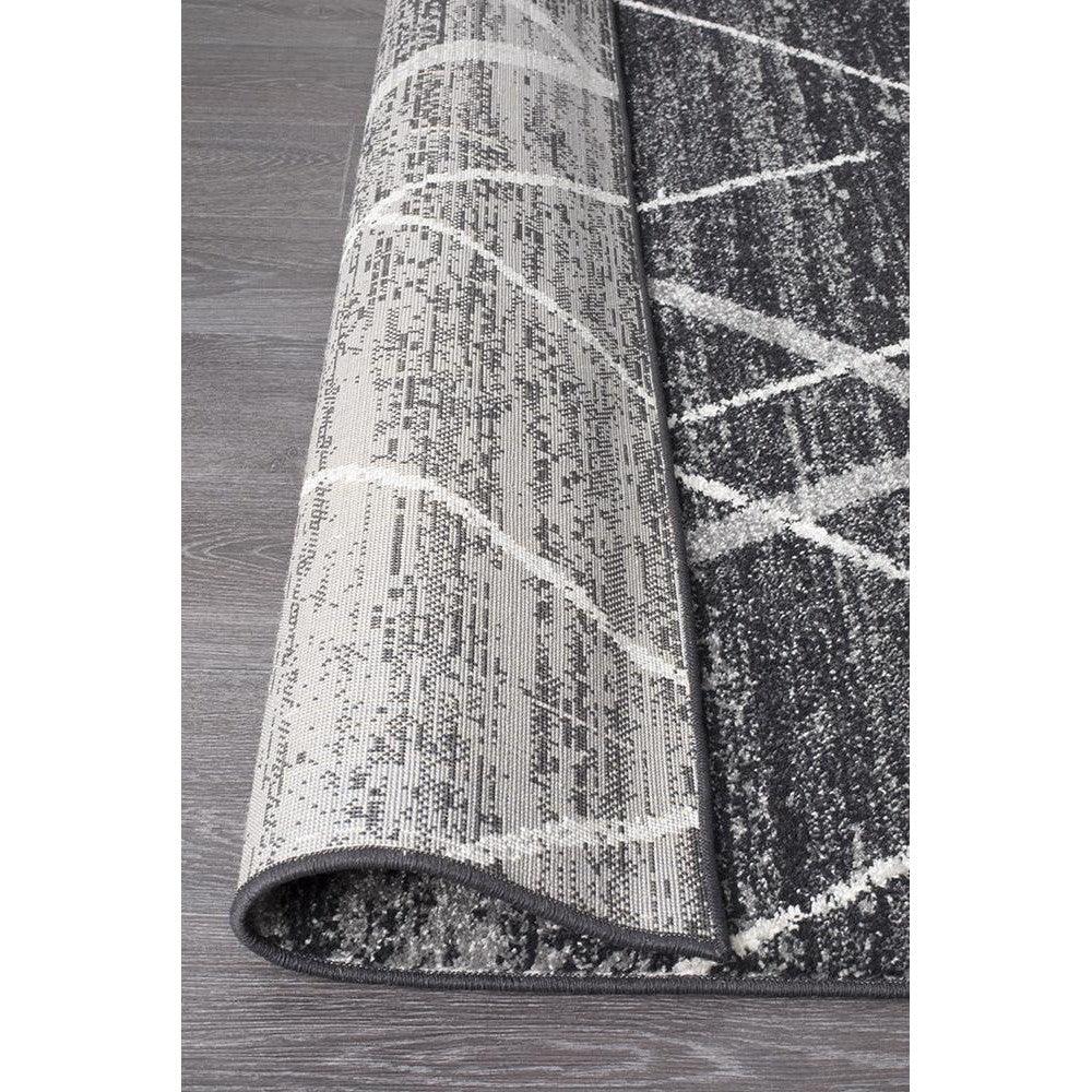 Oasis Noah Charcoal Contemporary Runner Rug