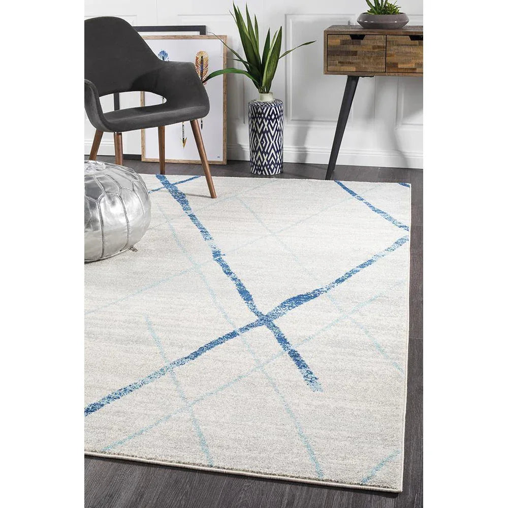 Oasis Noah White Blue Contemporary Rug