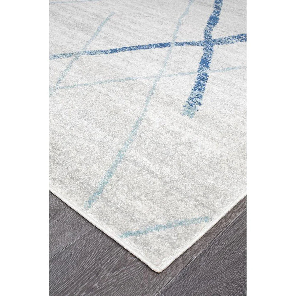 Oasis Noah White Blue Contemporary Rug