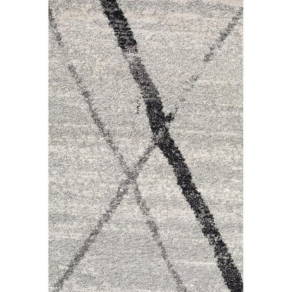 Oasis Noah White Grey Contemporary Round Rug