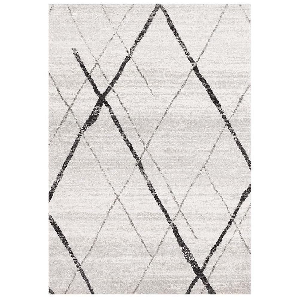Oasis Noah White Grey Contemporary Rug