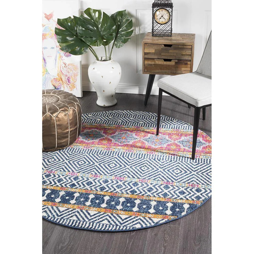 Oasis Sabrina Multi Tribal Round Rug
