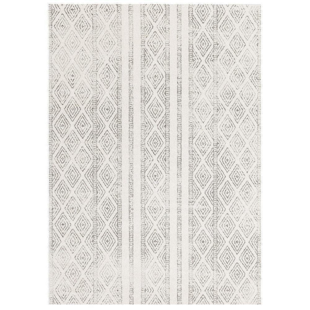 Oasis Salma White And Grey Tribal Rug