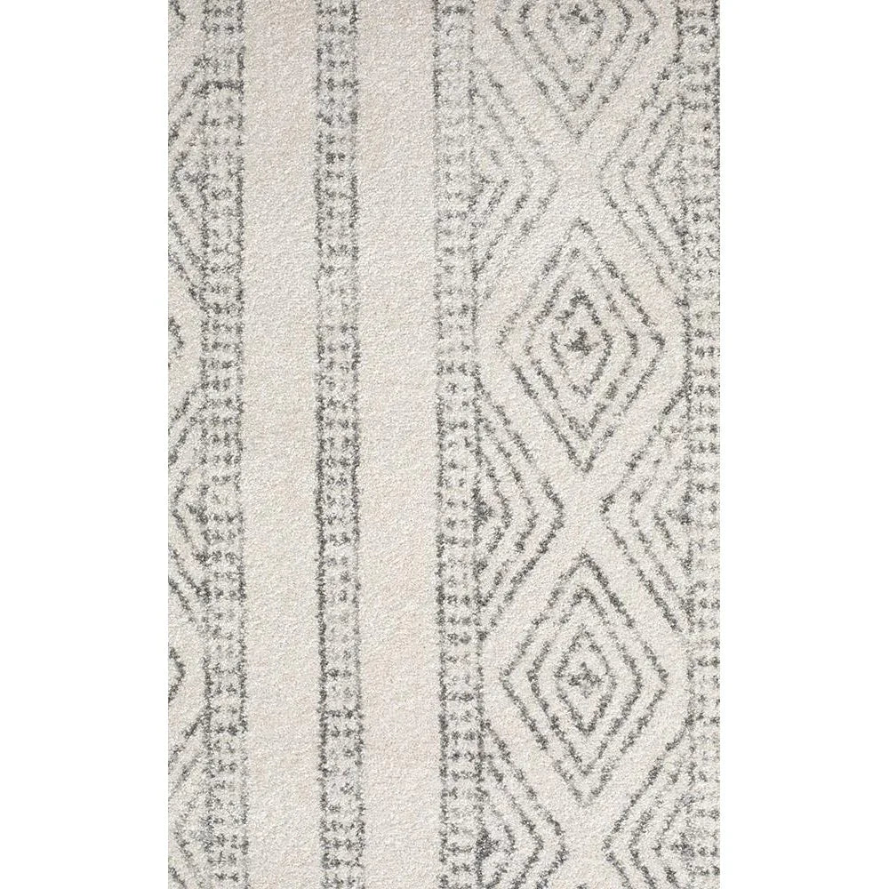 Oasis Salma White And Grey Tribal Rug