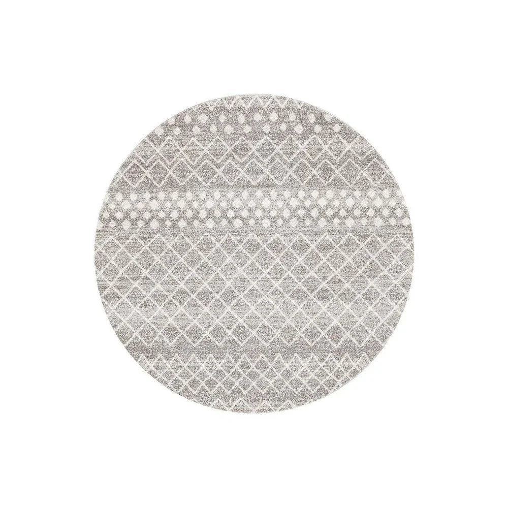 Oasis Selma Silver Tribal Round Rug