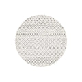Oasis Selma White Grey Tribal Round Rug