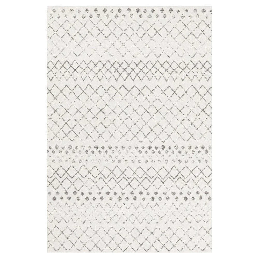 Oasis Selma White Grey Tribal Rug