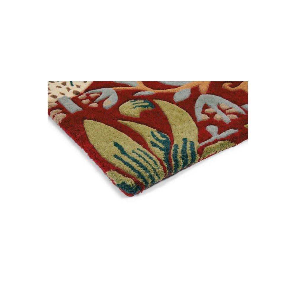 Strawberry Thief Crimson Pure Wool Designer Rug