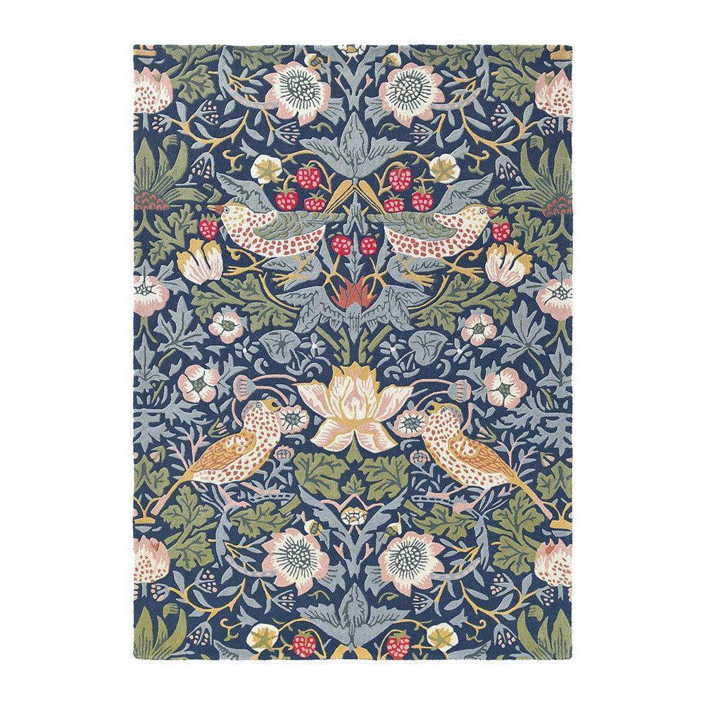 Strawberry Thief Indigo Pure Wool Designer Rug