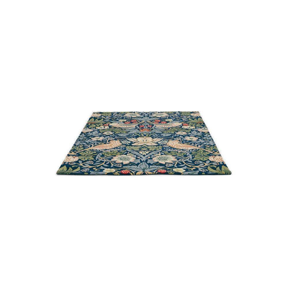 Strawberry Thief Indigo Pure Wool Designer Rug