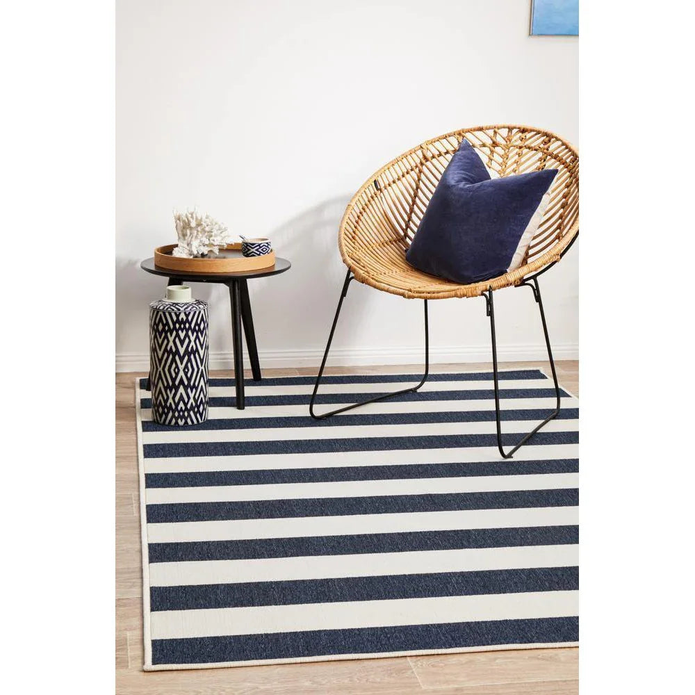 Seaside 4444 Navy White Rug - ICONIC RUGS