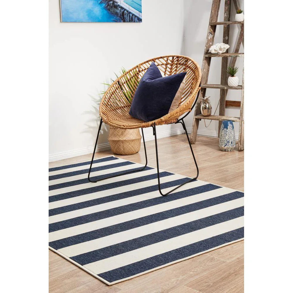 Seaside 4444 Navy White Rug - ICONIC RUGS