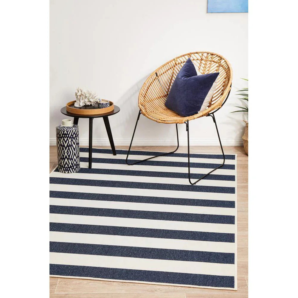 Seaside 4444 Navy White Rug - ICONIC RUGS