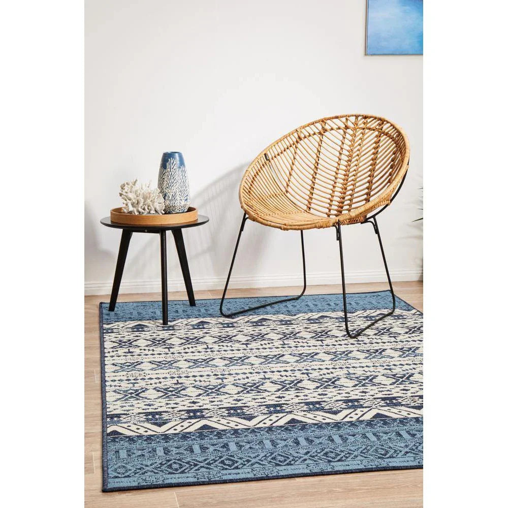 Seaside 3333 White Blue Rug - ICONIC RUGS