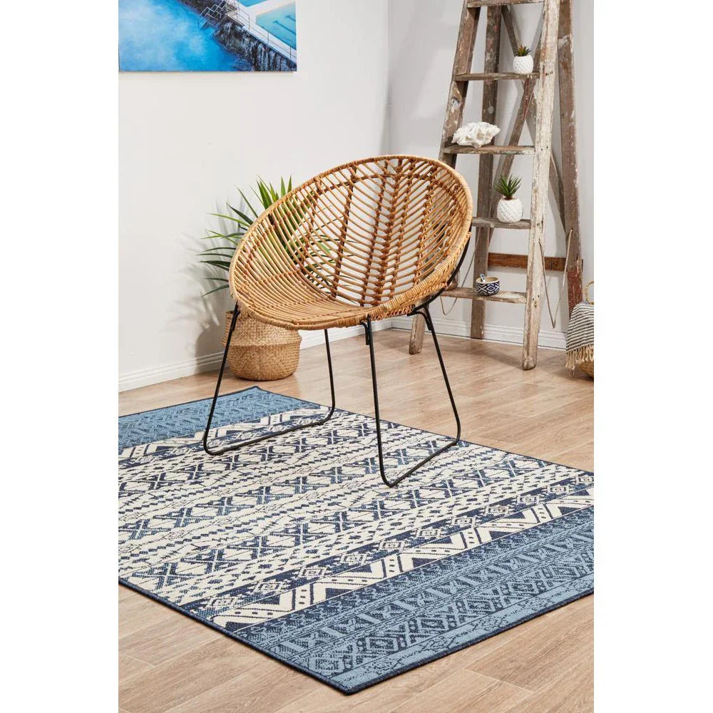 Seaside 3333 White Blue Rug - ICONIC RUGS