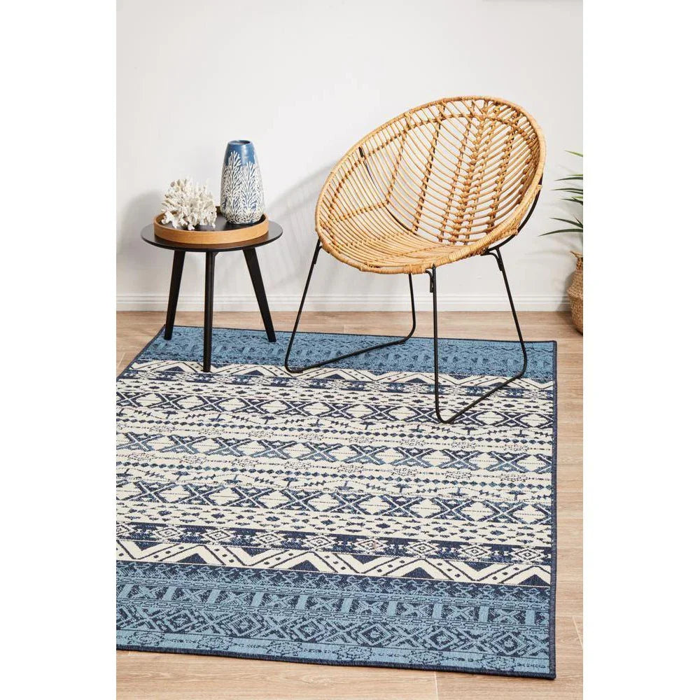 Seaside 3333 White Blue Rug - ICONIC RUGS