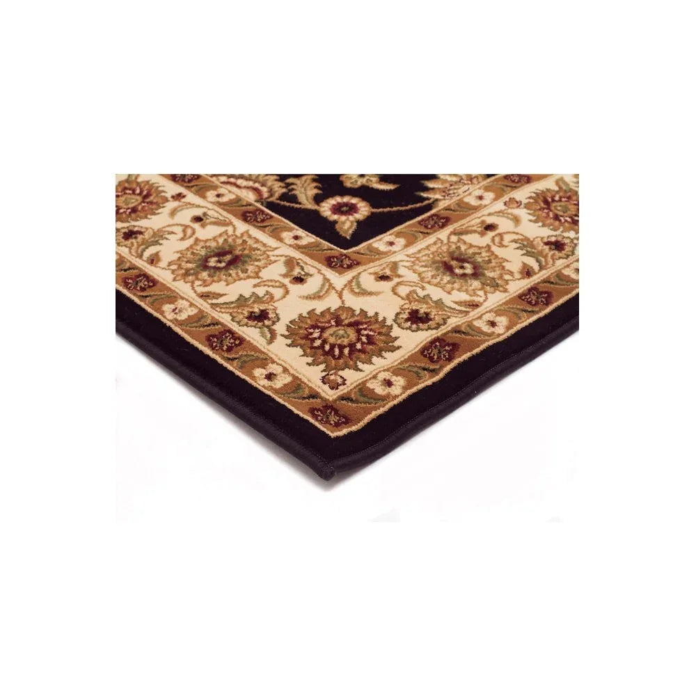 Sydney Classic Runner Black With Ivory Border Runner Rug
