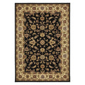 Sydney Collection Classic Rug Black With Ivory Border