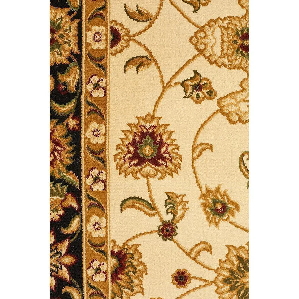 Sydney Collection Classic Rug Ivory With Black Border