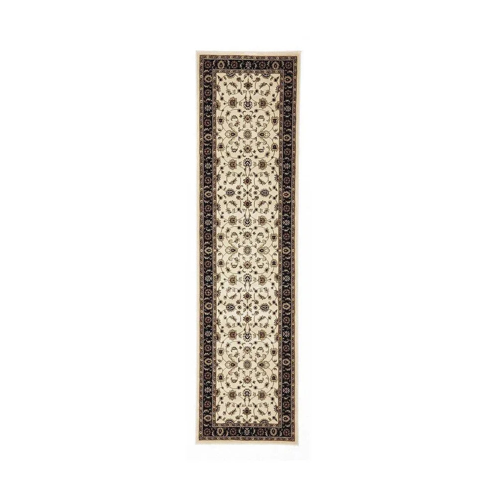 Sydney Collection Classic Rug Ivory With Black Border