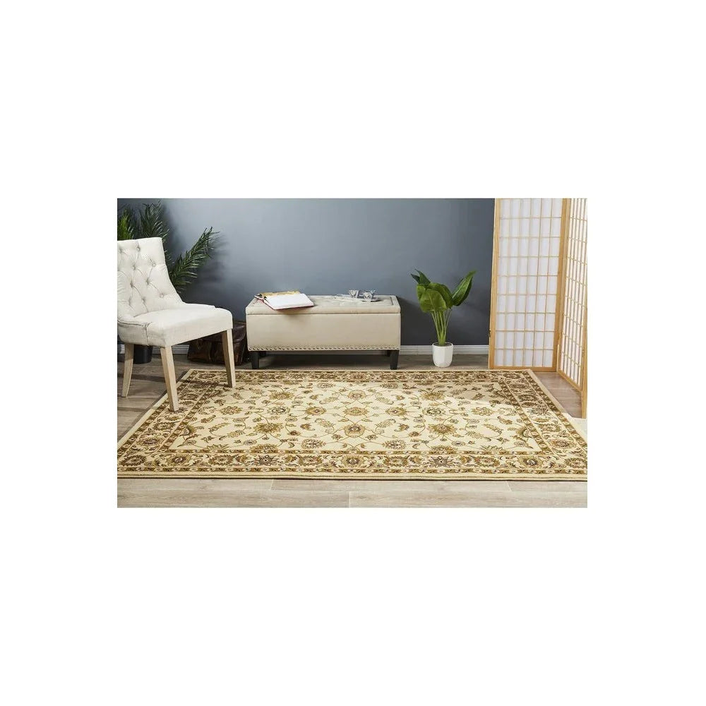 Sydney Collection Classic Rug Ivory With Ivory Border