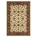 Sydney Collection Classic Rug Ivory With Red Border