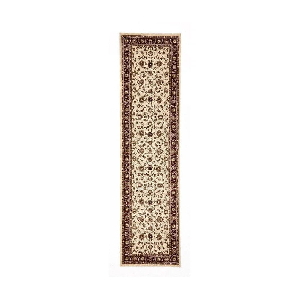 Sydney Collection Classic Rug Ivory With Red Border