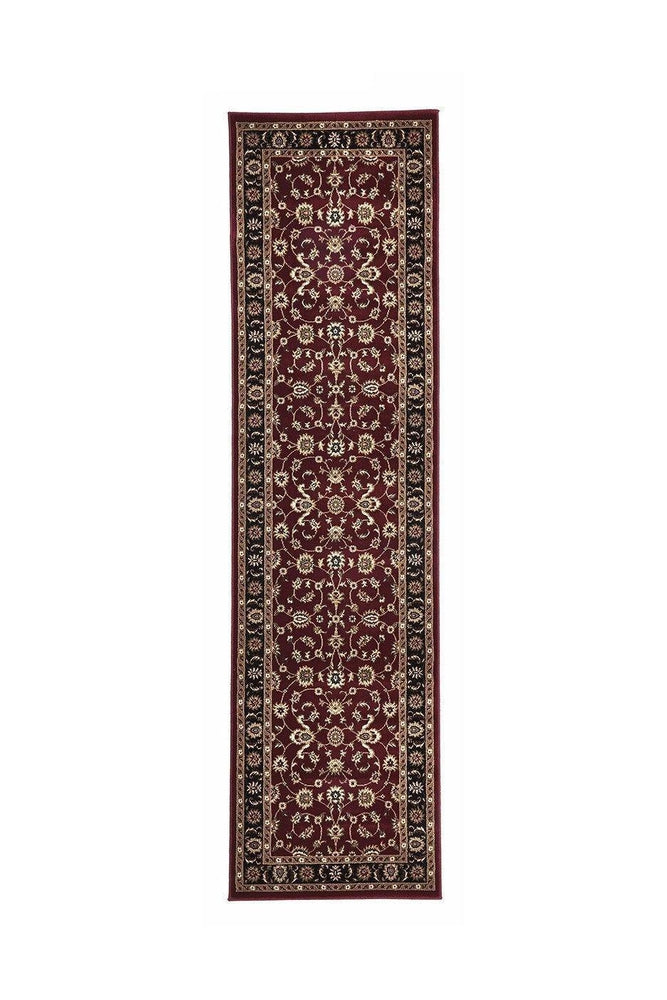 Sydney Collection Classic Rug Red With Black Border