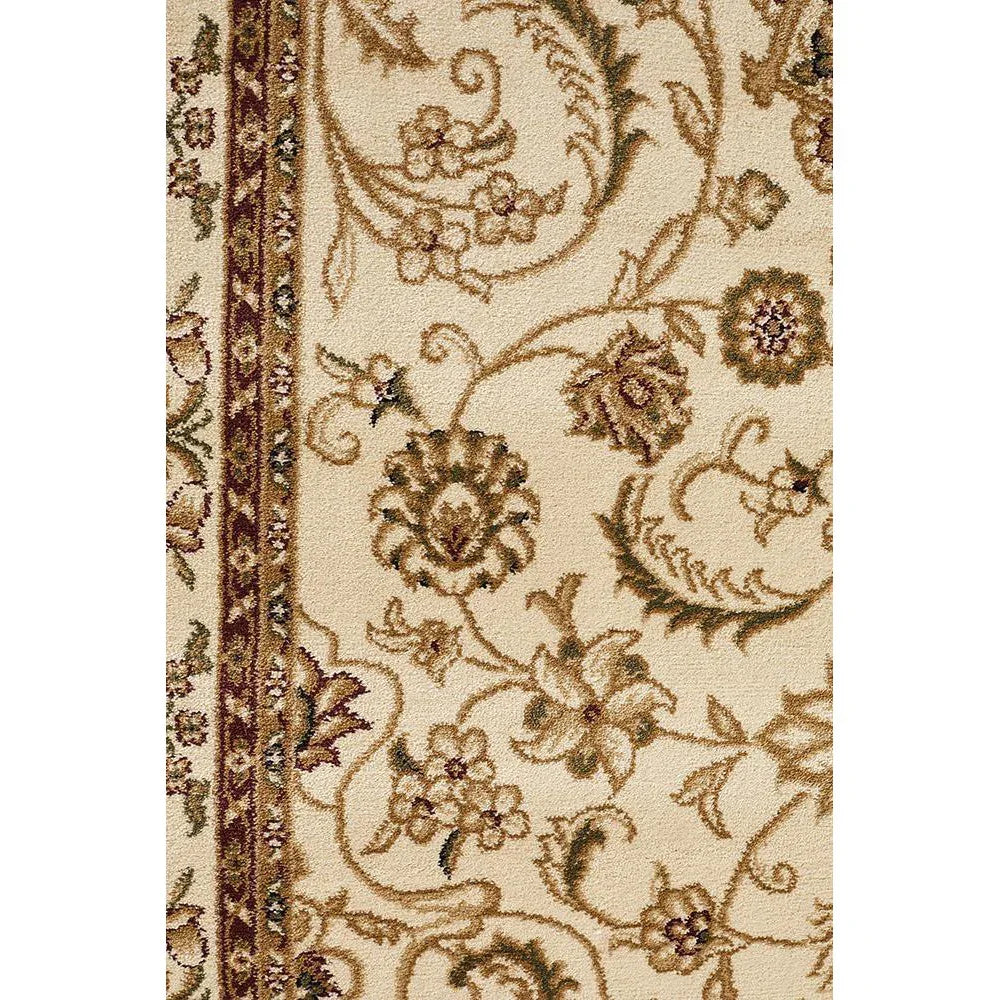 Sydney Collection Medallion Rug Ivory With Ivory Border