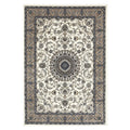 Sydney Collection Medallion Rug White With Beige Border