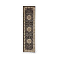 Sydney Medallion Runner Black With Ivory Border Runner Rug