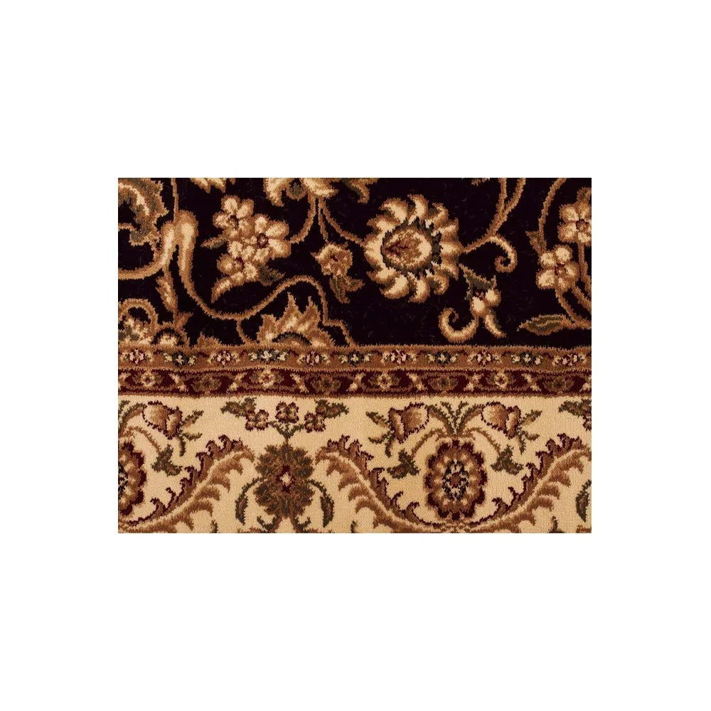 Sydney Medallion Runner Black With Ivory Border Runner Rug