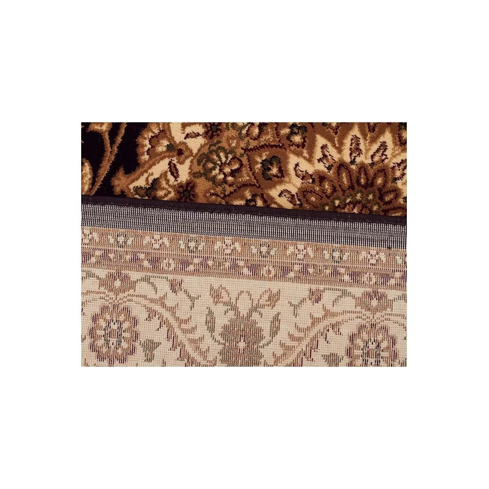 Sydney Medallion Runner Black With Ivory Border Runner Rug