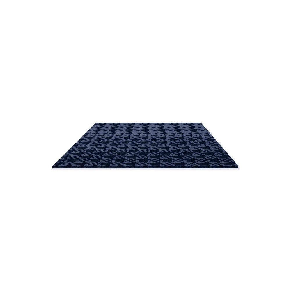 Ted Baker Houndstooth Dark Blue Pure Wool Designer Rug