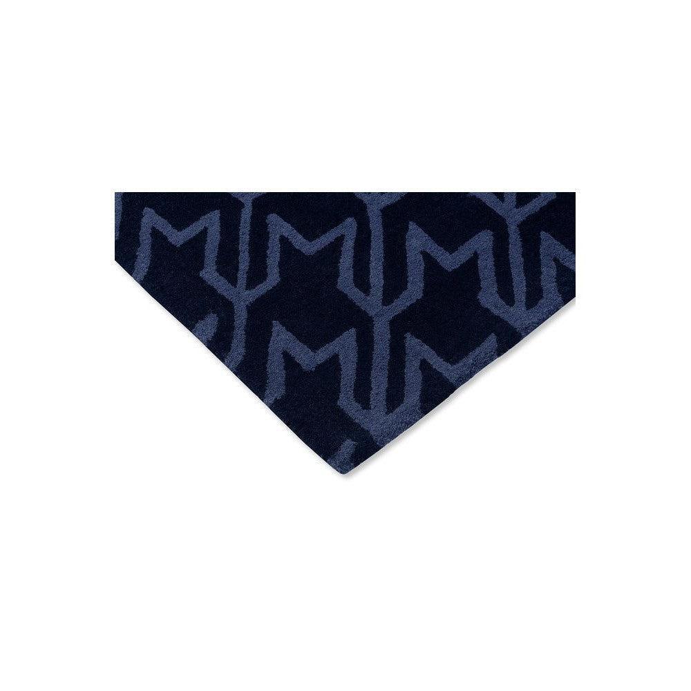 Ted Baker Houndstooth Dark Blue Pure Wool Designer Rug
