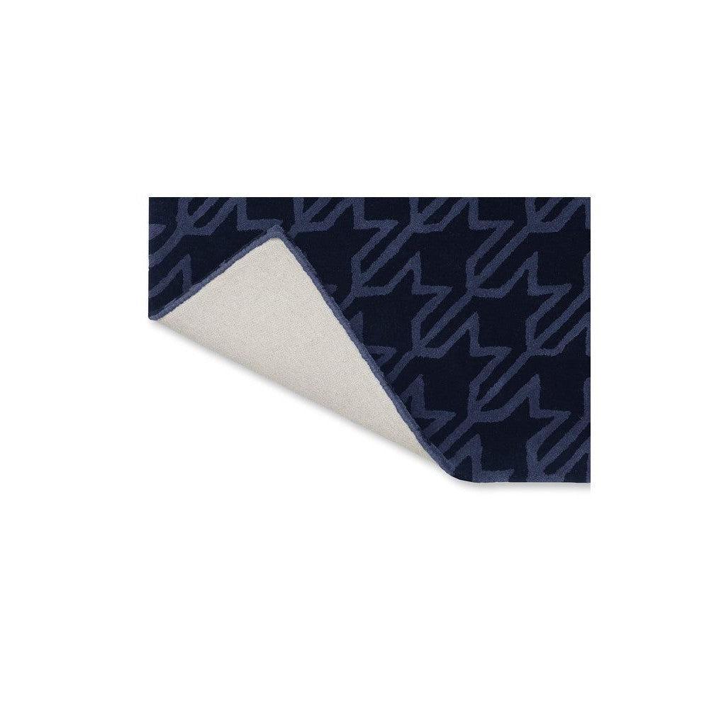 Ted Baker Houndstooth Dark Blue Pure Wool Designer Rug