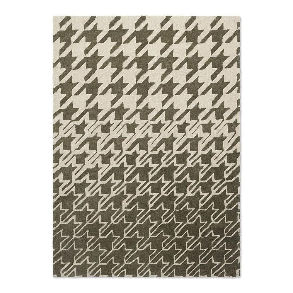 Ted Baker Houndstooth Grey Pure Wool Designer Rug