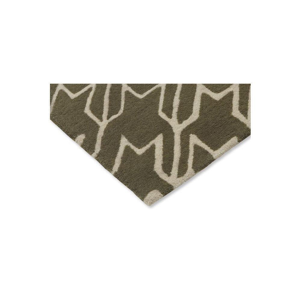 Ted Baker Houndstooth Grey Pure Wool Designer Rug