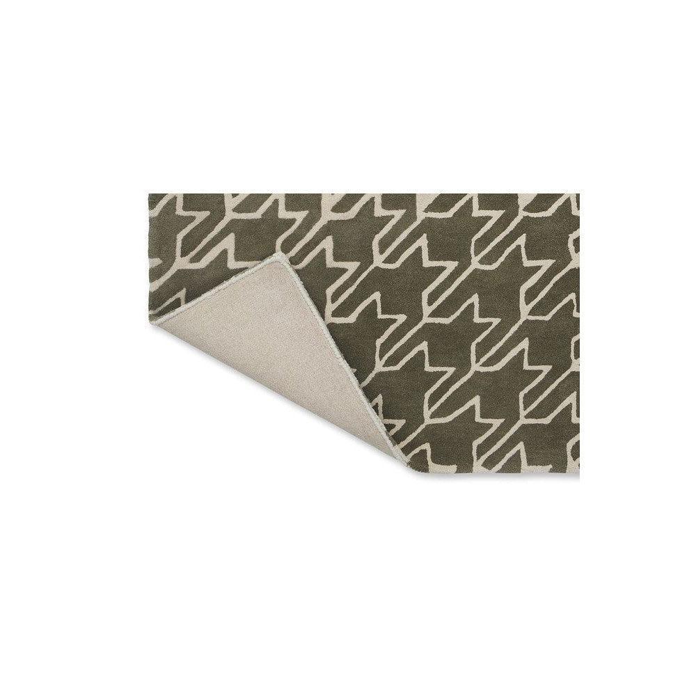 Ted Baker Houndstooth Grey Pure Wool Designer Rug
