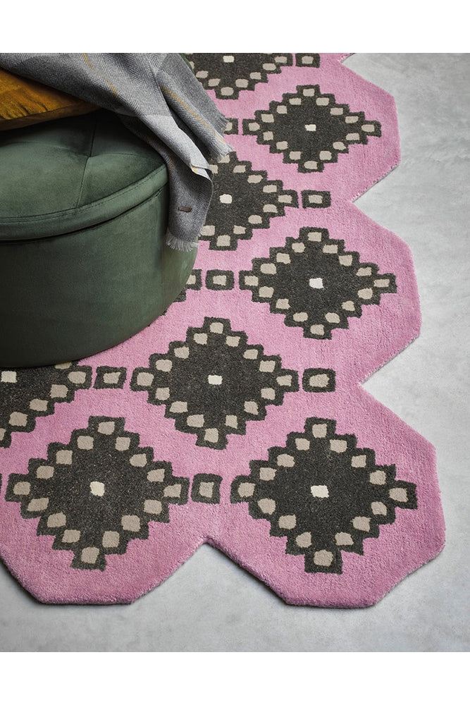 Ted Baker Iviv Pink Recycled Wool & Cotton Designer Rug