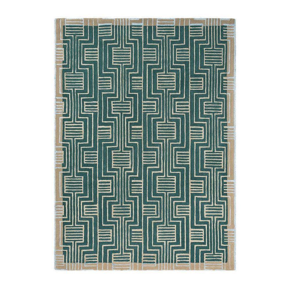 Ted Baker Kinmo Green Wool & Viscose Designer Rug