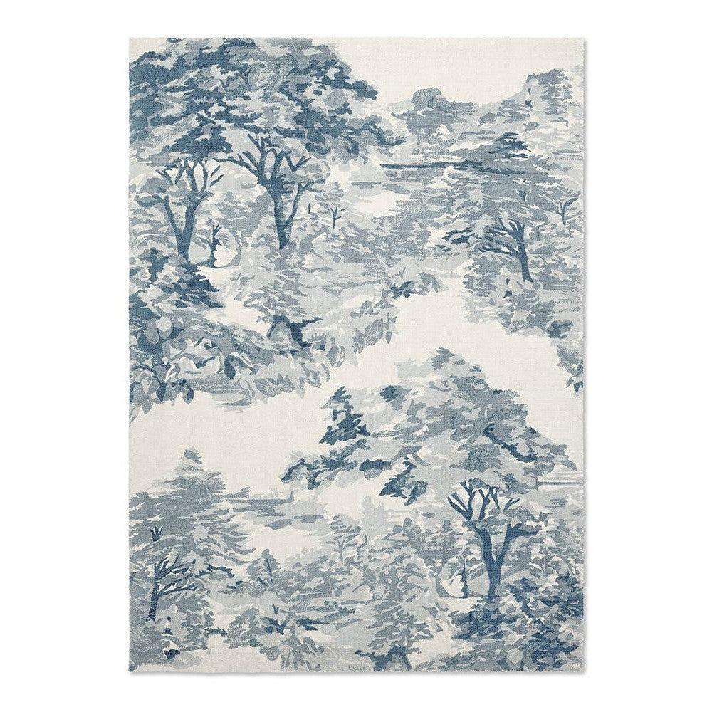 Ted Baker Landscape Toile Light Blue Pure Wool Designer Rug