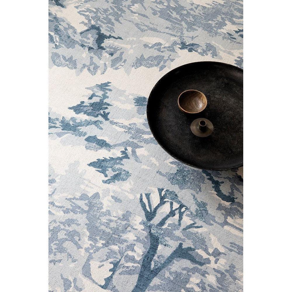 Ted Baker Landscape Toile Light Blue Pure Wool Designer Rug