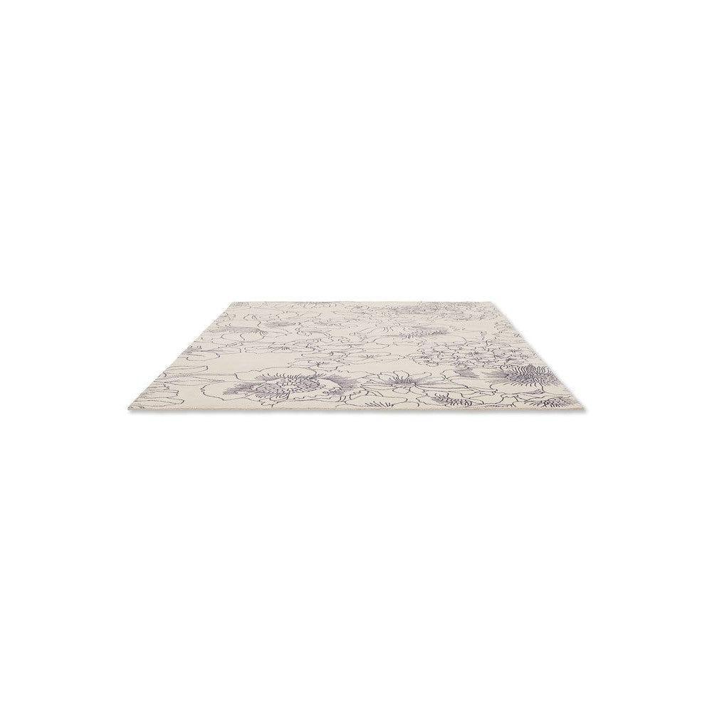 Ted Baker Linear Floral Blue Pure Wool Designer Rug