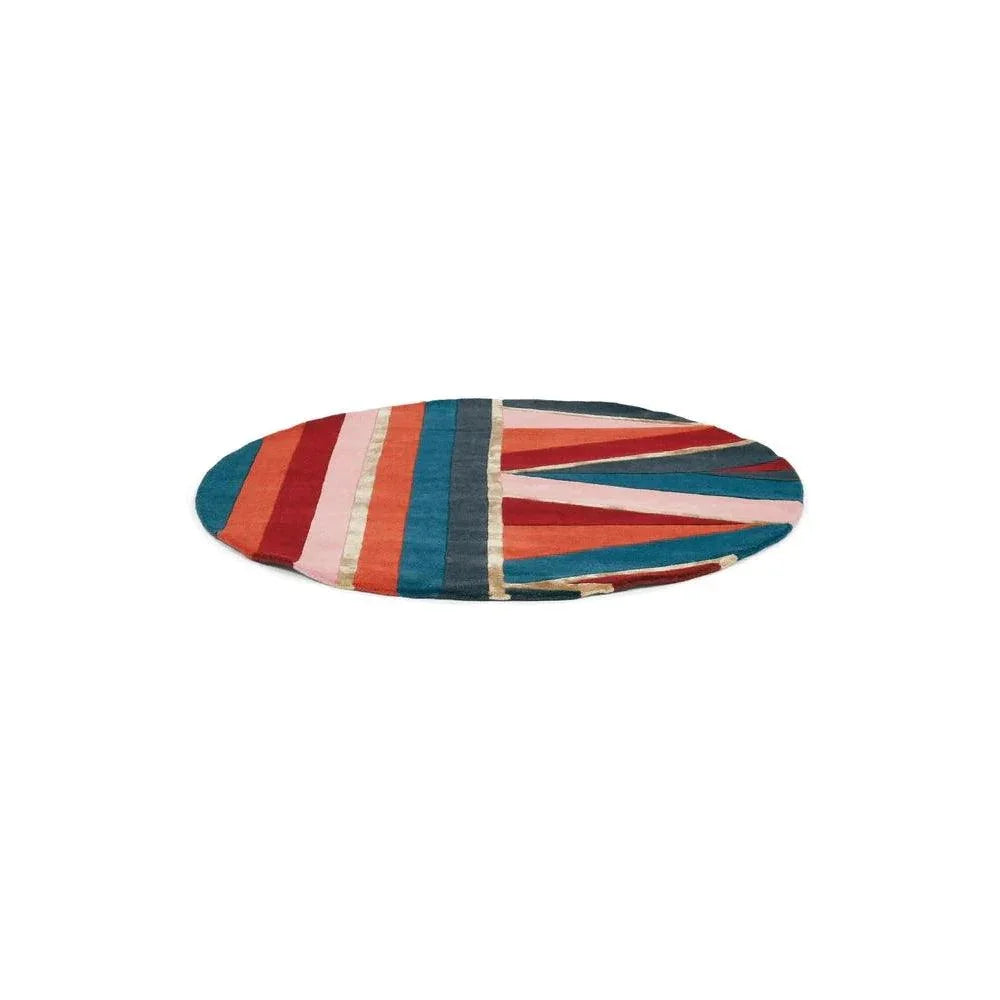 Ted Baker Sahara Round Burgundy Wool & Viscose Designer Rug