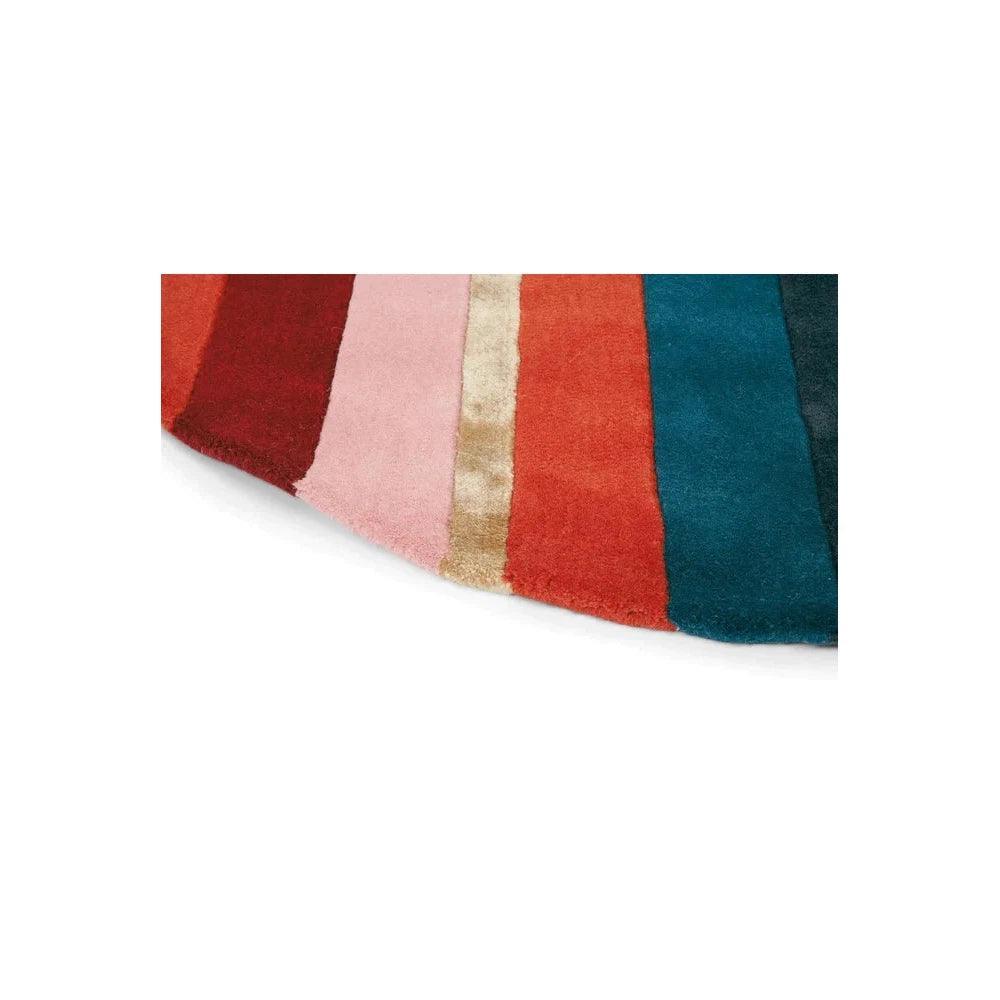 Ted Baker Sahara Round Burgundy Wool & Viscose Designer Rug