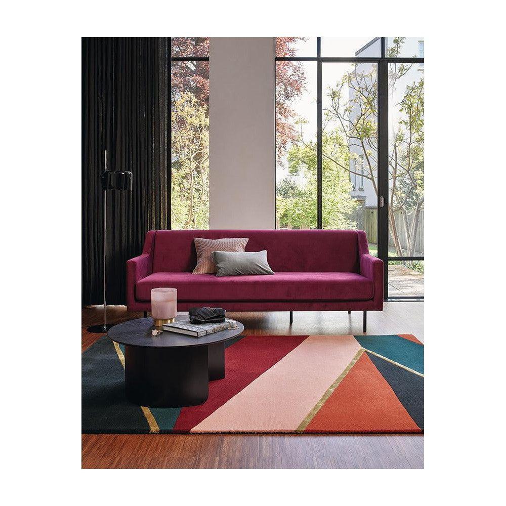 Ted Baker Sahara Round Burgundy Wool & Viscose Designer Rug