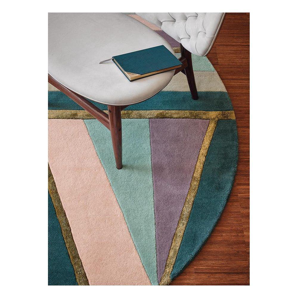 Ted Baker Sahara Round Pink Wool & Viscose Designer Rug