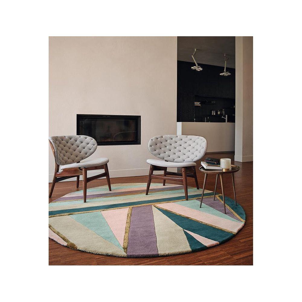 Ted Baker Sahara Round Pink Wool & Viscose Designer Rug