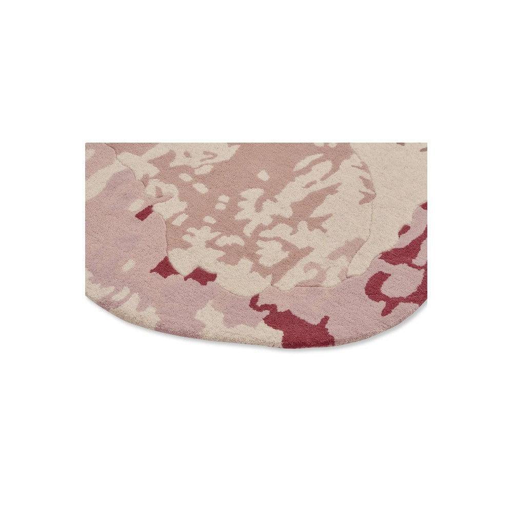 Ted Baker Shaped Magnolia Light Pink Pure Wool Designer Round Rug